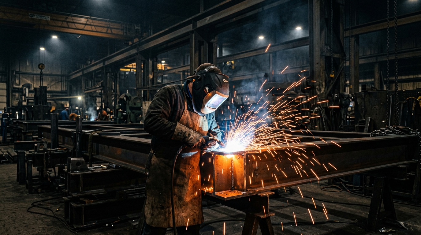 Professional welder with sparks - Magnarc